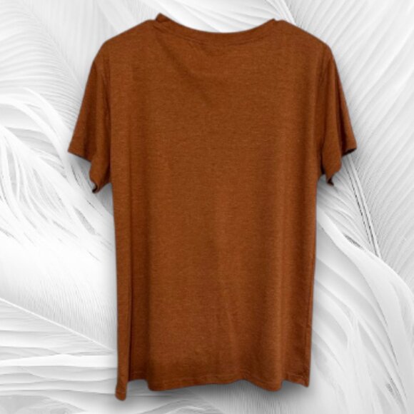 Women's Thankful Autumn Brown Graphic T Shirt - Picture 3 of 5